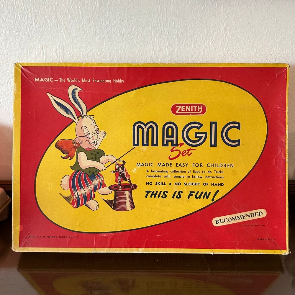 Vintage Zenith Magic Set 20 Tricks CM Bedford Brooklyn NY Mid Century Toy Box